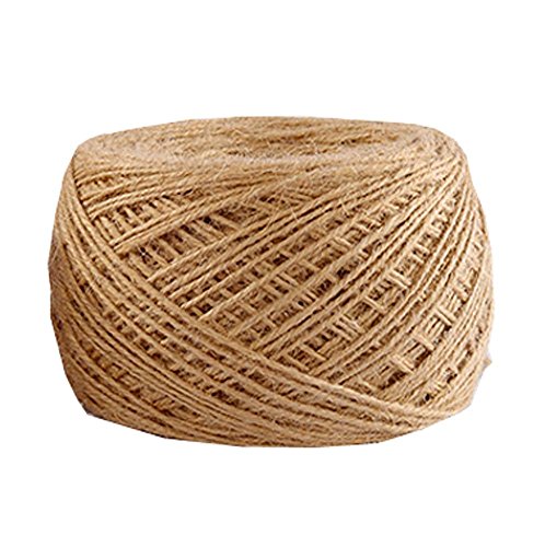 PuLAif Corde de Bondage, Corde de Jardin, Ficelle de Jute, Corde de Chanvre de 2 mm, Emballage de matériaux de Corde de Jute for Arts et métiers