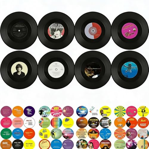 AcryStelith 8 Stück Schallplatten Dekoration Wand Vinyl Schallplatte Retro Partydekoration Schallplatte Für Dekoration von Bars Café Cafeteria Party Zuhause (7inch)