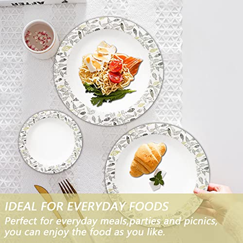 Birthdayparties Disposable Paper Plates For Daily Use,Soak Proof, Cut Proof, Round Paper Plates,8.5 Inch Everyday Use Paper Plates, Fish Pattern Design 50 Count (50Pcs-K) #TOP3