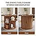 Miereirl Modern Round Wooden Dining Table and Chair Set,Table with Semi-Open Storage Rack and Sliding Door, Dining Chairs Made of High-end Fabric, Warm Home Dining Room Combination
