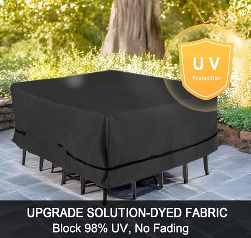 NettyPro Patio Table Cover Square 80 x 80 Inch, Waterproof Outdoor Furniture Dining Set Covers for Table and Chair, Black by NettyPro - Image 5