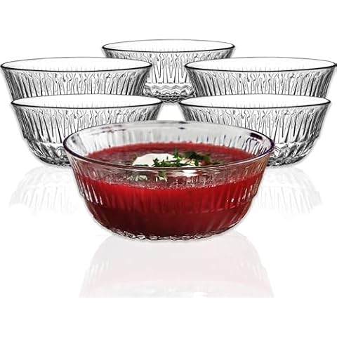 LAV Premium Stackable Glass Dessert Bowls Set Cover