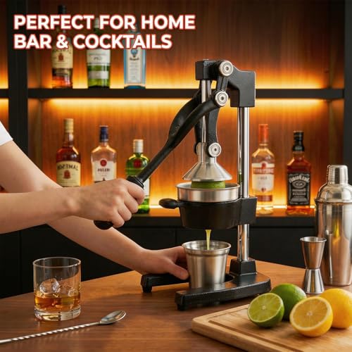 Jusfoouo Cast Iron Citrus Juicer with Stainless Steel Cup, Black by ABAPIC - Used condition - Image 9