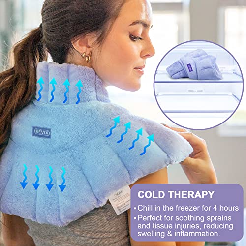 Revix Microwave Heating Pad For Neck Shoulders And Back Pain Relief With Moist Heat, Weighted Microwavable Heated Neck Wrap Warmer, Scented #TOP4