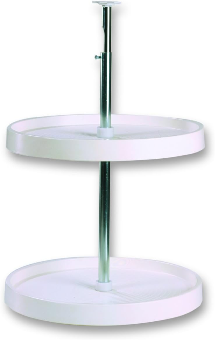 KV Lazy Susan Full Round 2 Polymer Shelves 20" (Set) White