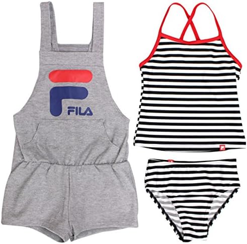 Amazon Fila フィラ 水着 キッズ 女の子 スイミング サロペット付き 点セット スイムウェア 水着 通販