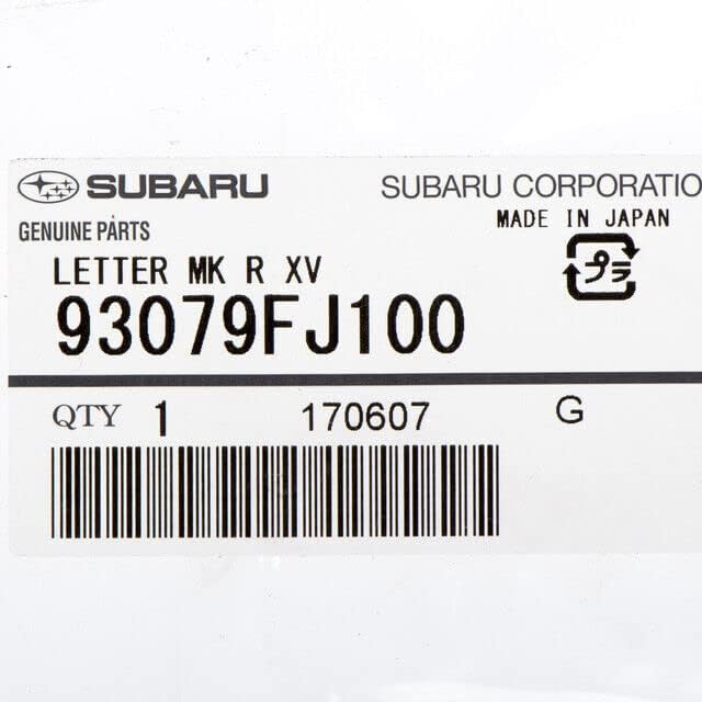 Genuine Subaru 93079FJ100 Letter Mark, 1 Pack