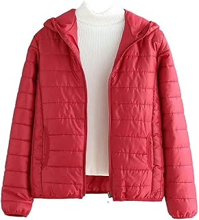 Chaqueta ligera gruesa de otoño e invierno para mujer, chaqueta con capucha, ultraligera, acolchada, color sólido, abrigo largo cálido