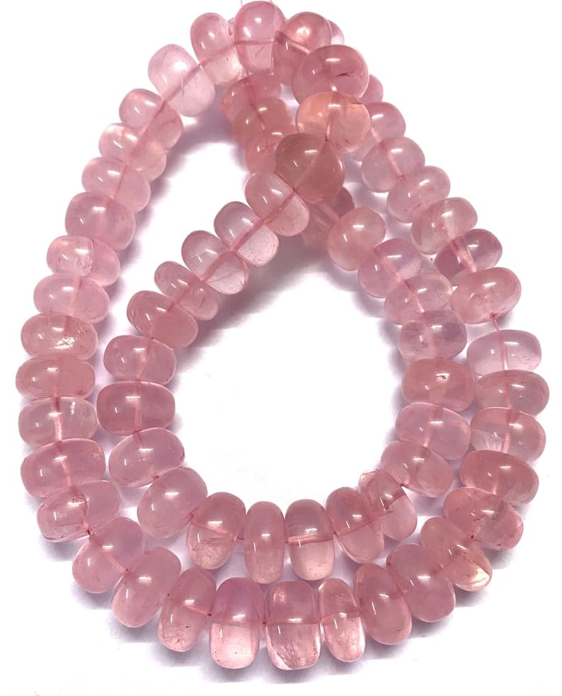Perles en quartz rose naturel de 12-13mm pour fabrication bijoux colliers
