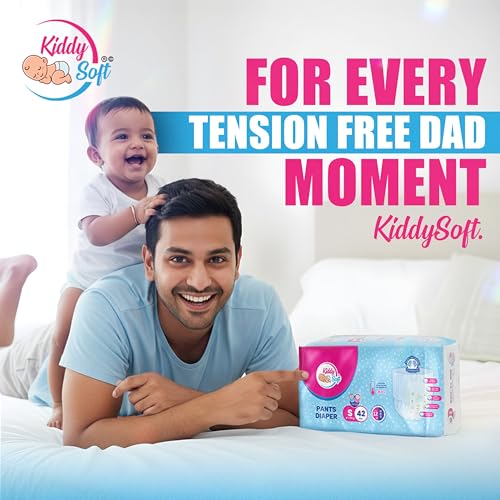 Image of KiddySoft Baby Diaper Pants with 5 Layer All Night Leakage Protection & Quick Absorbency (S - 42, Pack of 2)