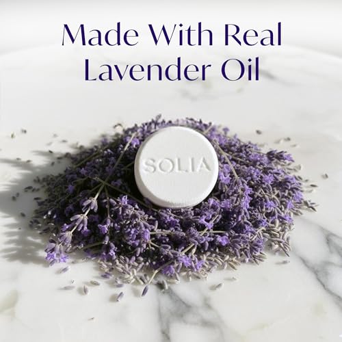 Image of Solia Natural Lavender Shower Steamers - Patent-Pending - Real Essential Oil Lavender Tablets, Spa Steamers Aromatherapy, 15-Pack
