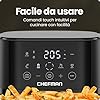 Friggitrice ad aria Chefman da 3,8 l, pasti facili e veloci, friggitrice aria piccola tecnologia Hi-Fry per maggiore croccantezza, comandi 4 preselezioni, cestello lavabile in lavastoviglie - Nero