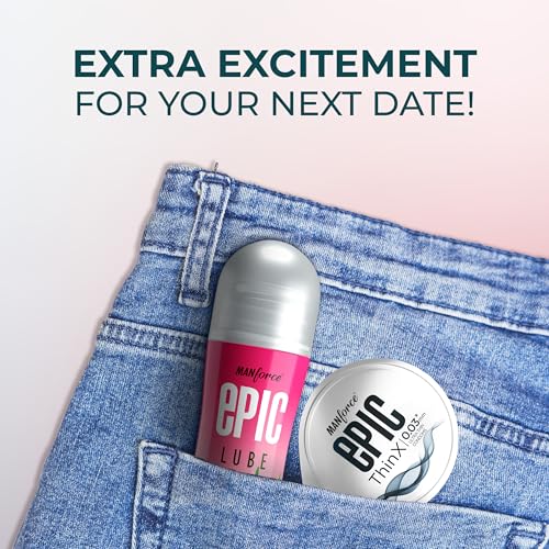 Image of Manforce Epic ThinX Condoms 10 Units with Epic Aloe-Vera & Litchi Lube| 0.03mm Ultra Thin Condoms| Water-based Lube