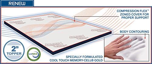 Topper Memory Foam Pad Mattress Mattress Size 2 inch Cooling Gel Easy to Set Cooling Temperature Regulating Design - 20 Years Manufacturer Warranty (Queen)