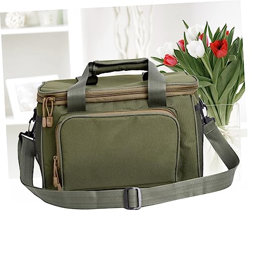 Mochila para equipo de pesca Happyyami verde impermeable con doble cremallera miniatura 7