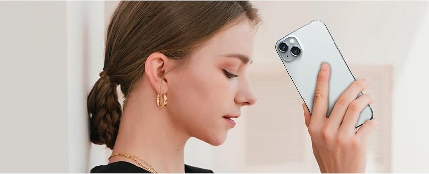Minesk iPhone 15-15 Plus ile Uyumlu Temperli Cam Kamera Lens Koruyucu Alüminyum Alaşım Çerçeveli ve 9H Sertliğinde Lens Koruma (Mavi, Temperli Cam)