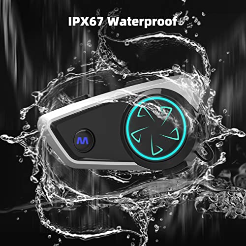 Cofunkool X5 Motorcycle Bluetooth Headset Helmet Intercom Headset With Noise Cancelling Stereo Microphone, Audio Multitasking, Music Sharing, Ipx67 Waterproof, For Full Face Helmet #TOP6