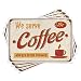 Ambesonne Retro Place Mats Set of 4, Tin Rusty Faded Fresh Brewed Coffee Print from Old Days Fifties Style Art, Washable Fabric Placemats for Dining Room Kitchen Table Decor, Cream Mustard Orange
