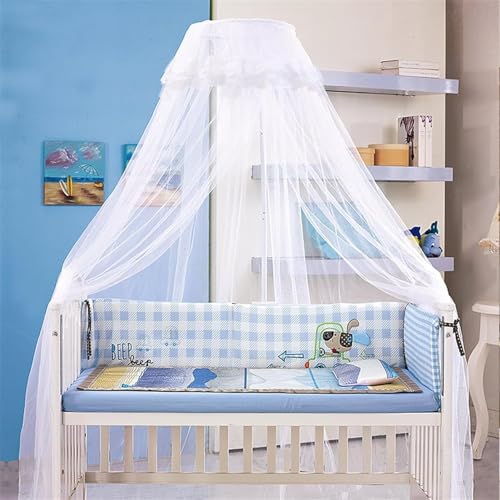 Mosquito Net Bed Canopy for Baby Toddler Bed Crib Dome Canopy Netting Canopy Bed Curtains Dome Mosquito Netting White (Canopy Without Holder)