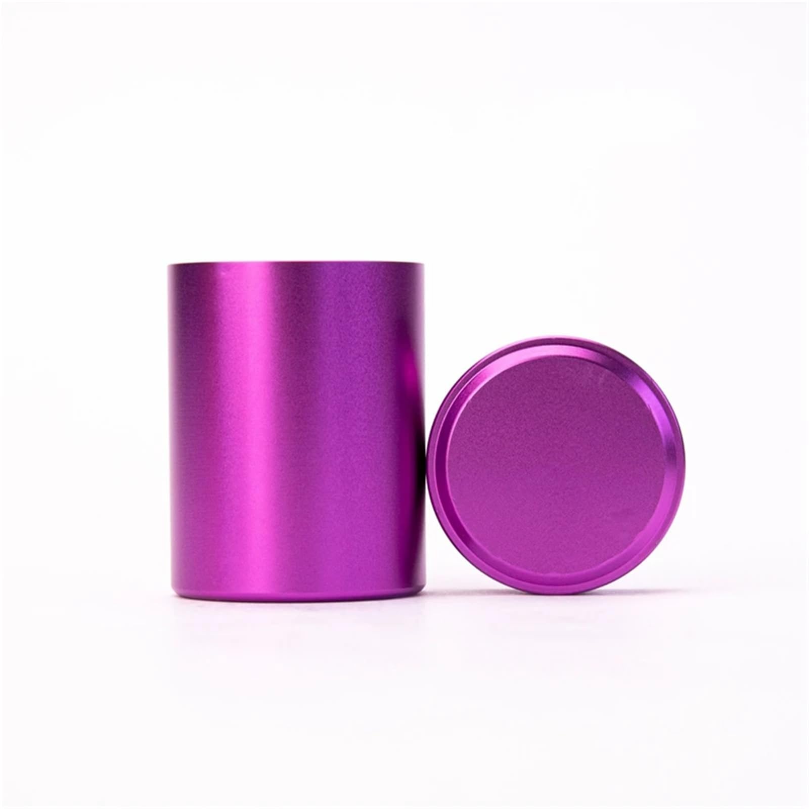 FDBTYJN Tea Caddy Airtight Smell Proof Container Stainless Steel Mini Tea Cans Herb Stash Jar Coffee Storage Box Caddies(Purple)