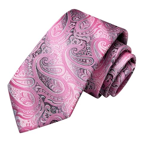 Image of Dubulle Mens Tie Set Solid Paisley Silk Striped Necktie for Men with Cufflinks Tie and Pocket Square