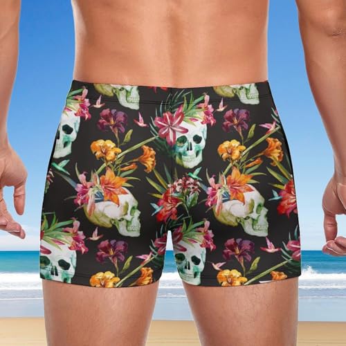 Swimming trunks homme séchage rapide à motif crânes