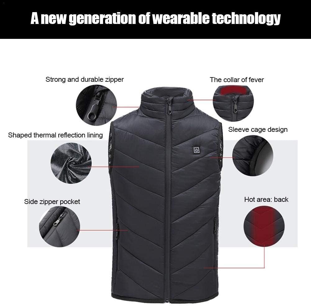 Heated Hoodie with 3 Optional Temperatures, USB Charging, Washable Waistcoat Back Pain
