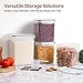 ComSaf Flour Sugar Storage Containers Set of 3 (5.2L/175oz) (2.5L/84oz*2), Large Airtight Food Storage Containers with Lids, Plastic Canisters Sets for Kitchen, Pantry Organizers for Rice and Baking