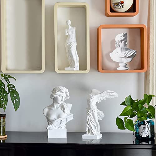 Tybbly Musical Greek Goddess Statue White Sculpture Resin Roman Goddess Bust Statues For Home Decor Coffee Table Office Living Room Collection Figurines Art Decoration (The Goddess) #TOP4