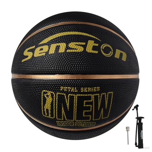 Image of Senston Size 7 Basketball PU Leather Indoor /Outdoor Cement Court & Monsoon Use Dust-Proof Grip | with Pump & Needle