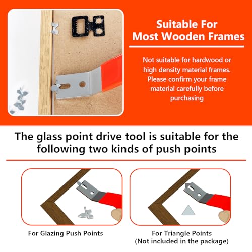 Image of Lettry 2 Glazier Point Driver, Glazing Push Point Driver Tool with 240 Push Points, Glazier Setting Tool for Framing Glass Picture Cross Stitch (2)