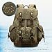 HuaChen Vintage Canvas Leather Backpack: Spacious Durable Rucksack for Men & Women, Perfect for Travel and College Life - M86 Army Green Coffee
