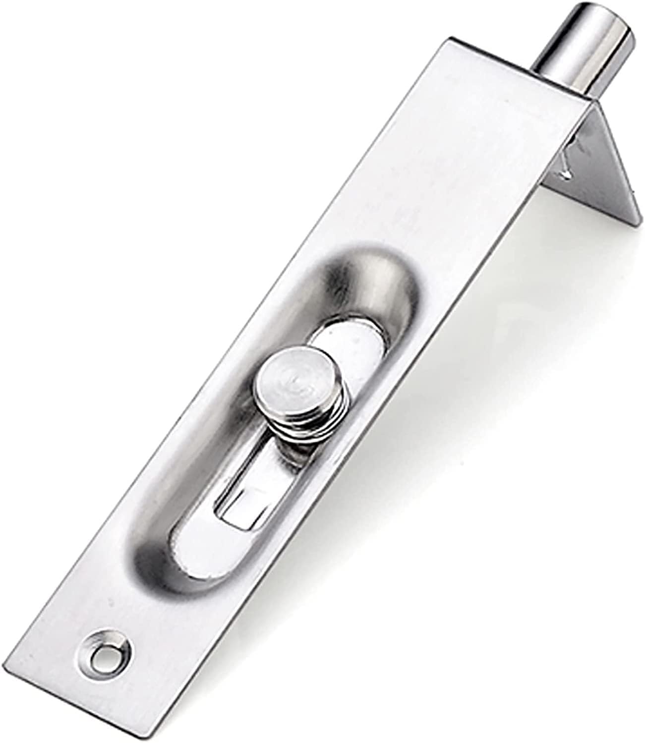 Stainless Steel Flush Bolt Sliding Lock, Concealed Door Latch for French, Composite, Wood, and Double Doors, Lever Action Design with Screws, Durable & Rust-Resistant