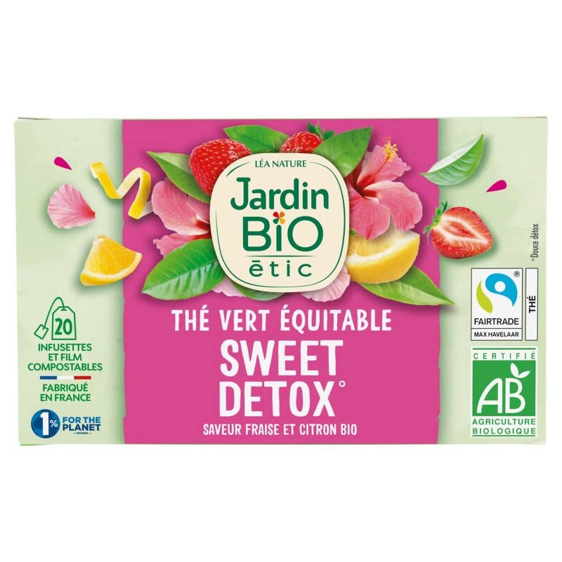 JARDIN BIO ÉTIC THÉ VERT DÉTOX BIO ÉTUI + 20 SACHETS 30G, JARDIN BIO ETIC, LOT DE 4