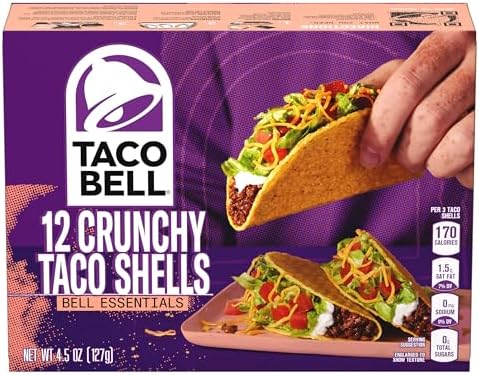 Taco Bell Crunchy Taco shells (4.5oz Boxes, Pack of 12)