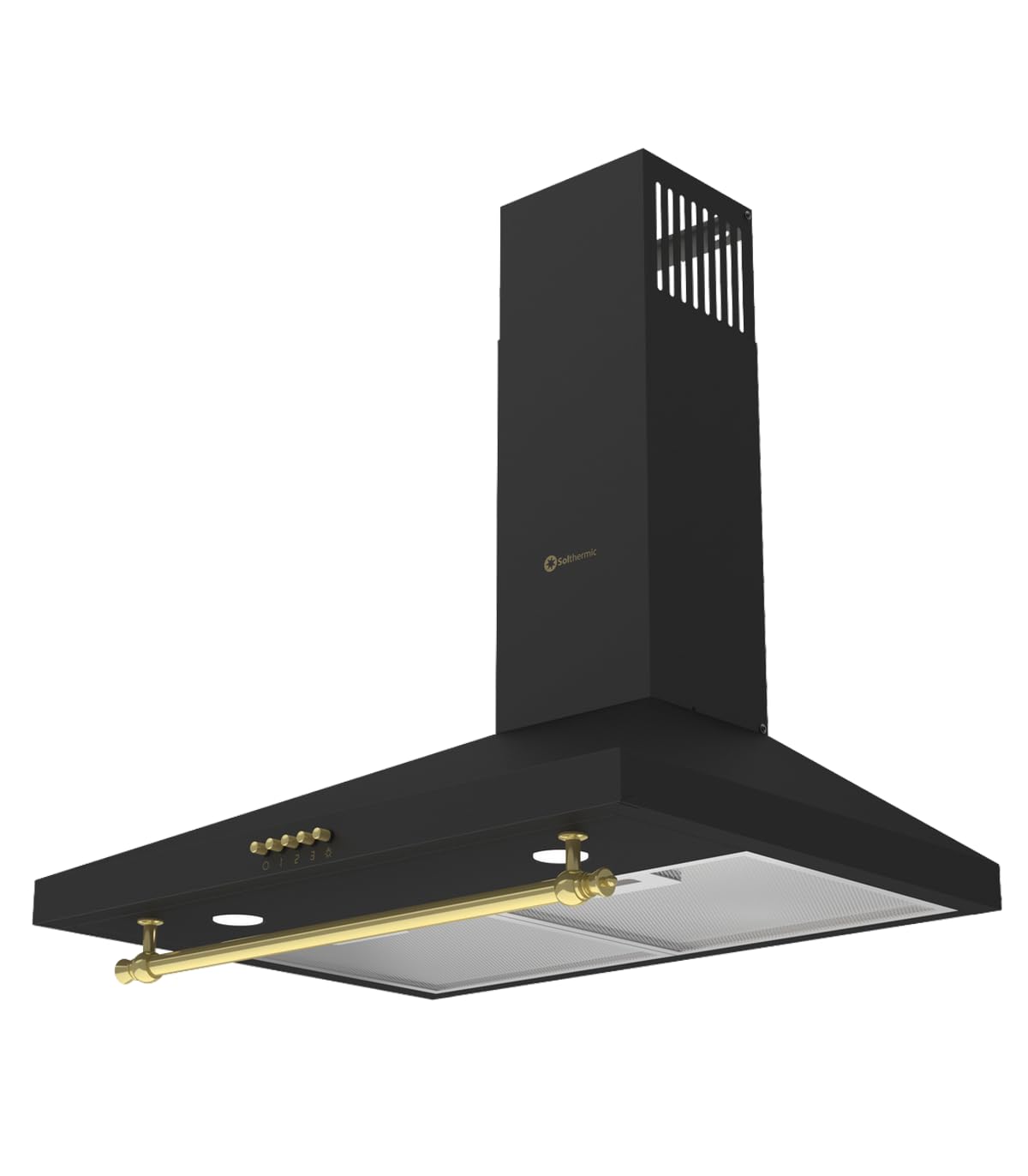 SOLTHERMIC COMBO PACK NEGRO RUSTICO COCINA F5S40G2RB 50 cm 4 fuegos + CAMPANA H60PR