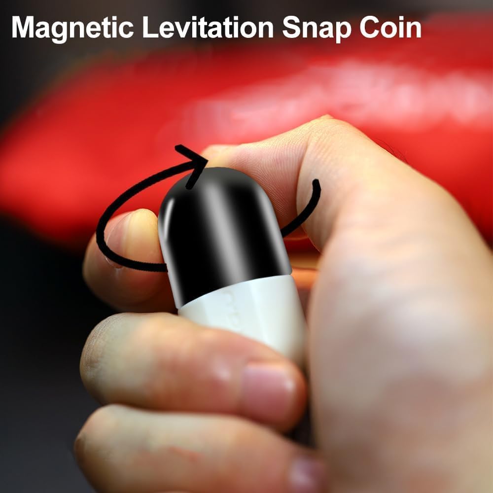 Metal Pill Fidget Spinner Toys,EDC Levitate Capsule Slider,Stress Reducing Magnetic clicker Spinning Eggs, Sensory Toy for Autism ADHD, Desk Blocks for Adults Office