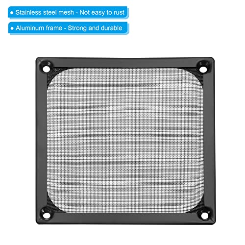 PATIKIL 120mm Fan Filter Grills with Screws, 2 Pack Aluminum Frame Stainless Steel Mesh Dustproof Cover for Computer Case Black - Image 4