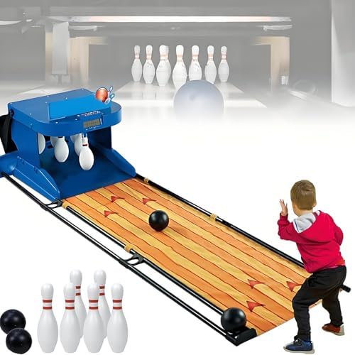 Kids Electronic Bowling Set - 2m Indoor Alley Game with Automatic Scoring, Lights & Sound Effects, Foldable Family Fun for Children & Adults - Perfect for Parties & Playdates!