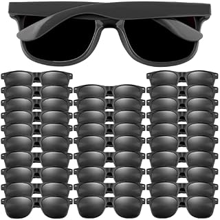 FEPITO 30 Pieces Kids Party Sunglasses Bulk for kids Birthday Party supplies Treat Bag Fillers for Beach Pool Party Toys, Black
