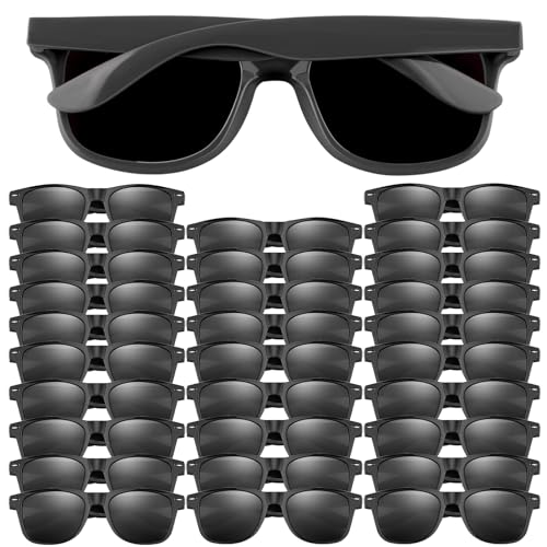 FEPITO 30 Stück Kinder-Party-Sonnenbrillen für Kinder, Geburtstagsfeiern, Leckerlibeutel-Füllstoffe für Strand-Pool-Party-Spielzeug, Schwarz