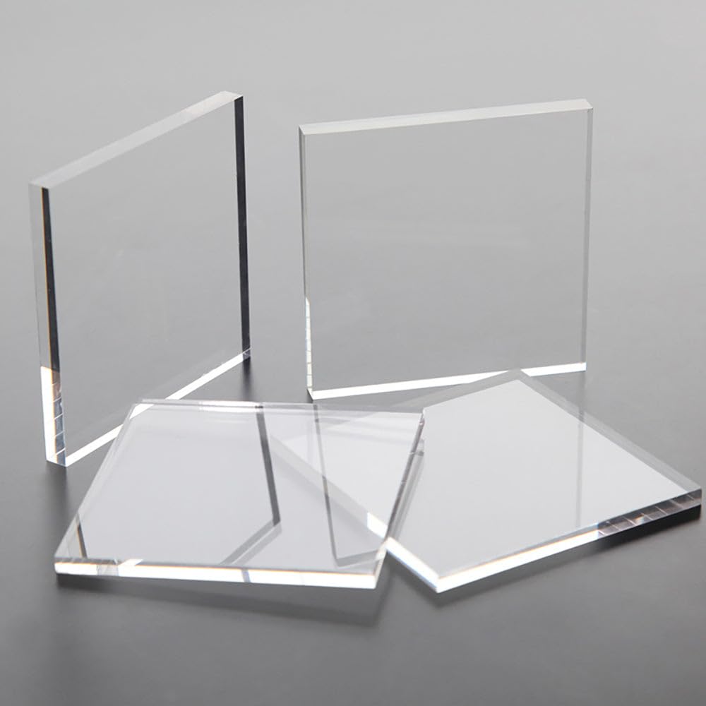 AtHaus® Plaque en verre acrylique transparent - PMMA XT - 2-12 mm - découpe sur mesure CNC - panneau plastique rigide clair - tailles personnalisables (5 mm, 600 x 500 mm)