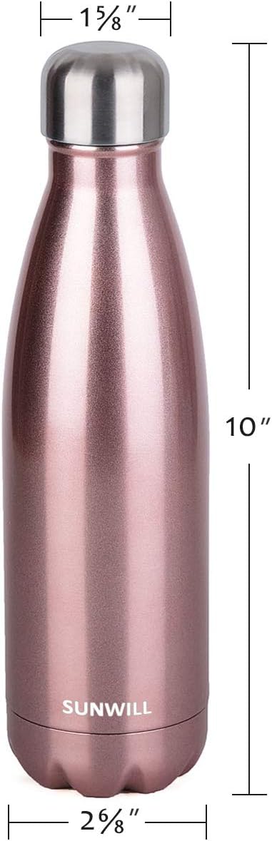 SUNWILL Metal Water Bottle Stainless Steel 500ml, Insulated Reusable Thermal Flask for Cold and Hot Drink Travel, Sports, Gym - Image 5