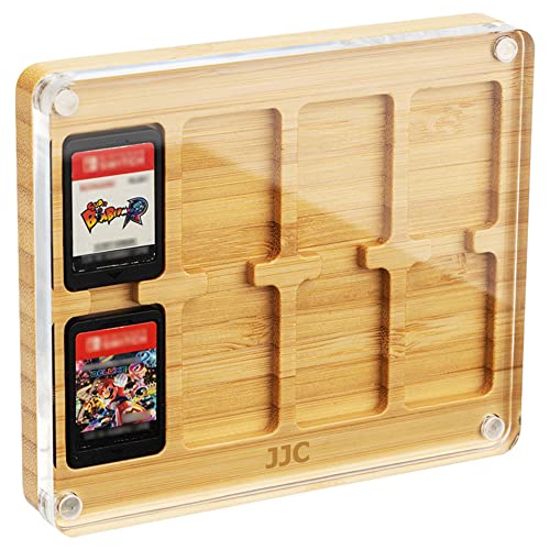 8 Slots Magnetic Closure Game Cards Case for Nintendo Switch NX NS Game Cards Storage Holder Wood & Acrylic Switch Card Case Cartridge Game Card Display Cabinet Box - Bamboo Wood
