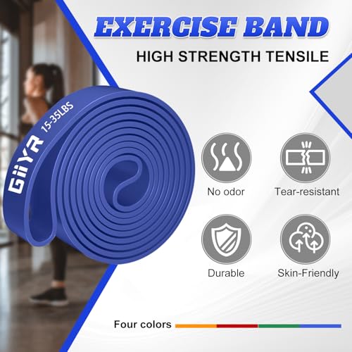 Giiyr Resistance Bands Set for Men & Women - 4 Levels Exercise Band with Door Anchor, Pull Up Bands for Strength Training, Stretching, Powerlifting, Home Workouts, and CrossFit - Image 4