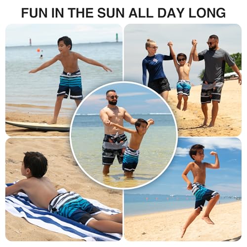 Image of Kanu Surf Boys' Toddler Troy Stripe Swim Trunks
