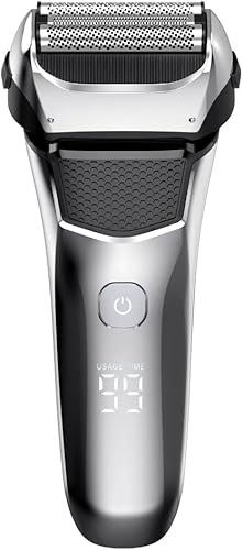 Maquinilla de afeitar eléctrica para hombres, maquinilla de afeitar eléctrica para hombres en seco y húmedo
