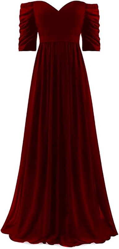 Amazon.com: IVYPRECIOUS - Vestido largo de gasa para dama de honor, para  mujer, Suave, 16, Burgundy : Ropa, Zapatos y Joyería