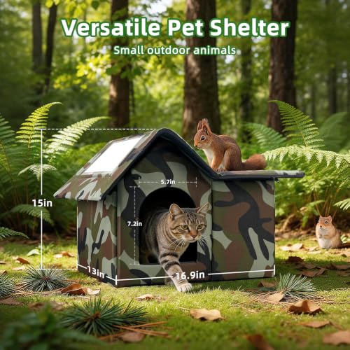 Maison pour chat sauvage d'extérieur hiver isolée et pliable 53cm