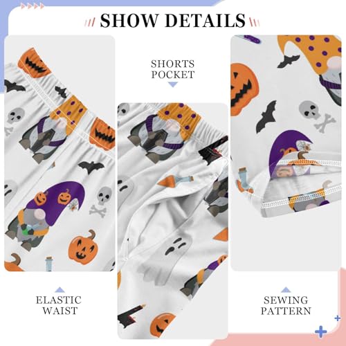 Halloween Gnome Skull Boys Long Pants Soft Trousers Elastic Waist Kids Lounge Bottoms with Pockets S-XL4